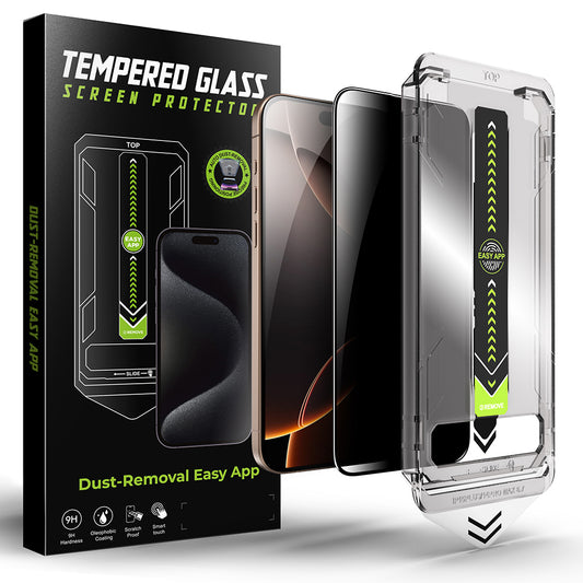 Προστατευτική Μεμβράνη Οθόνης Privacy Techsuit TitanGlass για Apple iPhone 17 Pro Max, Ενισχυμένο Γυαλί, Full Glue