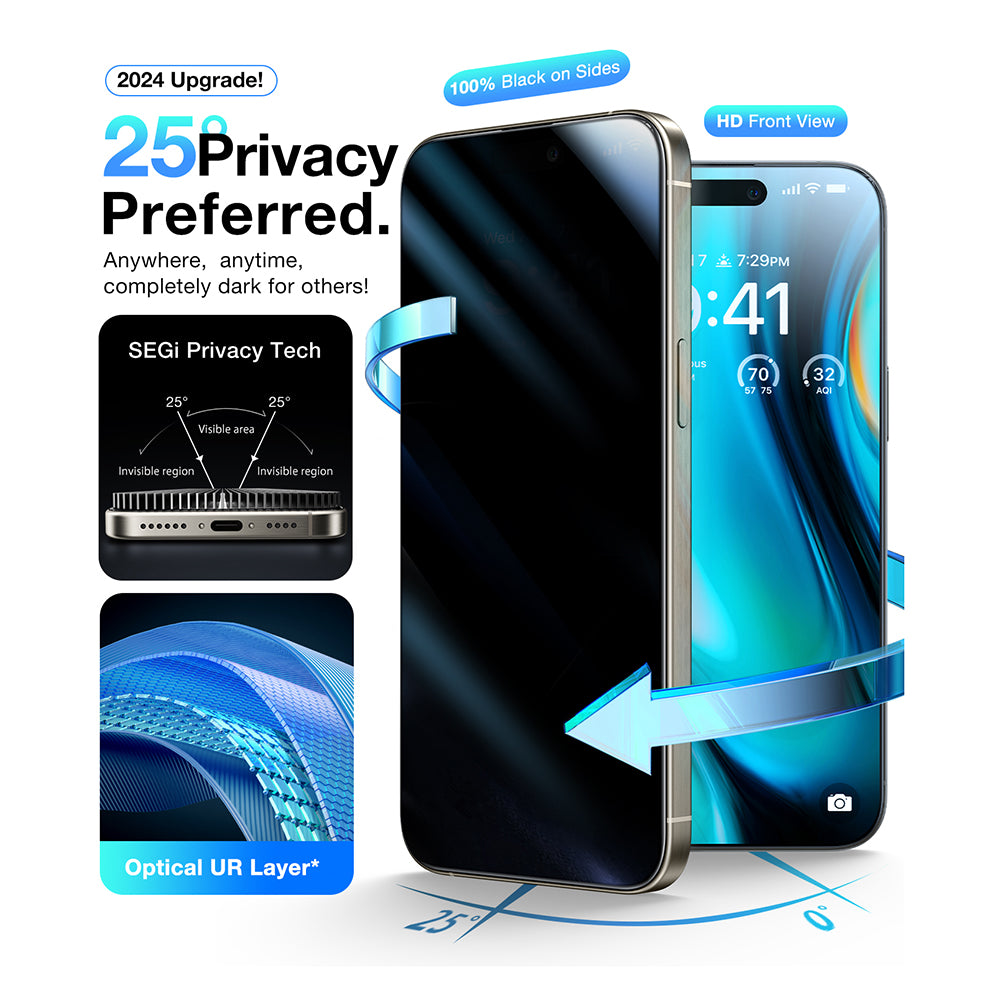 Προστατευτική Μεμβράνη Οθόνης Privacy Torras GlassGo Install Master για Apple iPhone 17 Air, Ενισχυμένο Γυαλί, Full Glue