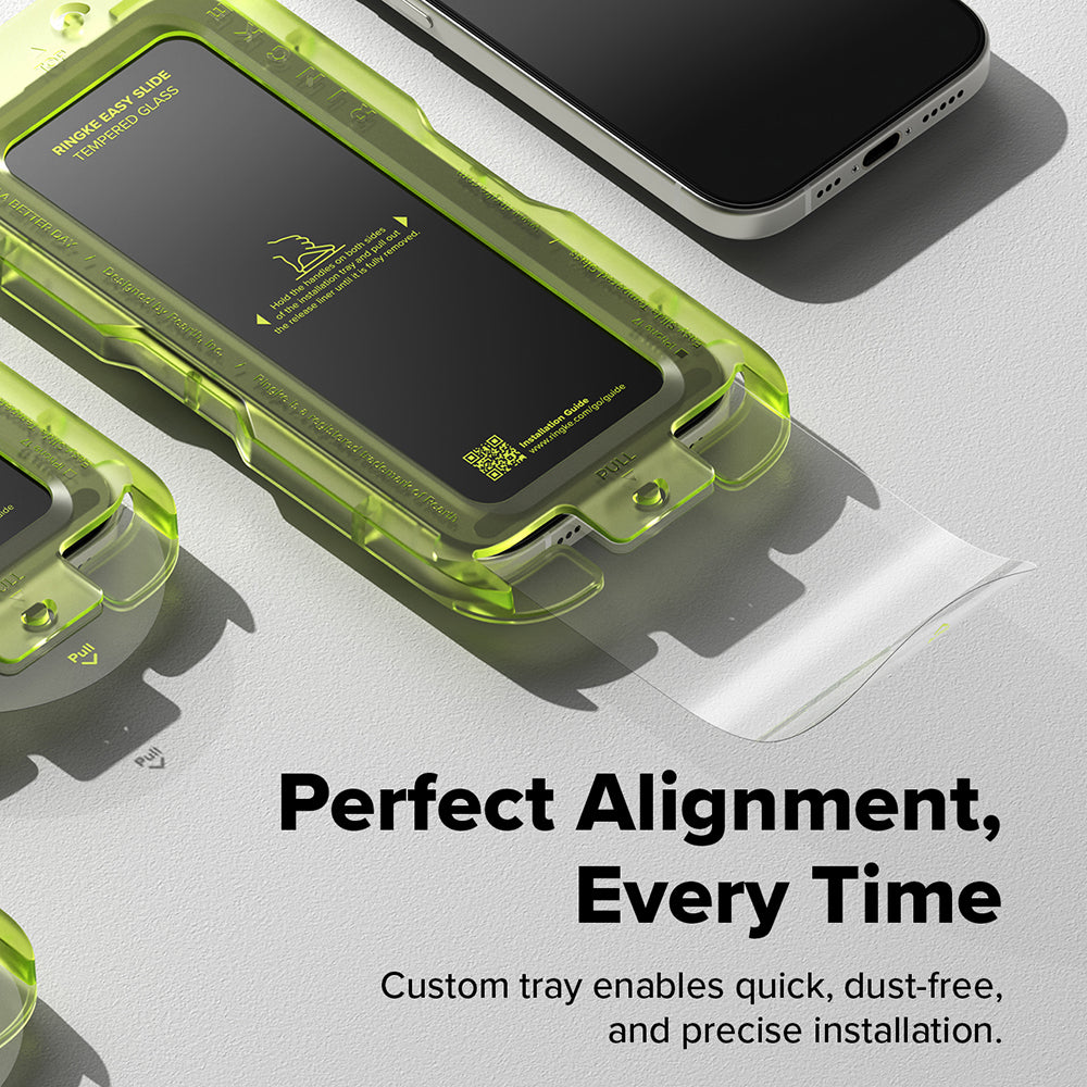 Ringke Easy Slide Screen Protector for Apple iPhone 17 Pro, Tempered Glass, Full Glue, Set of 2 pieces