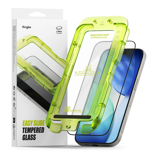 Προστατευτική μεμβράνη οθόνης Ringke Easy Slide για Apple iPhone 17, Ασφαλισμένο γυαλί, Πλήρης κόλλα, Σετ 2 τεμαχίων