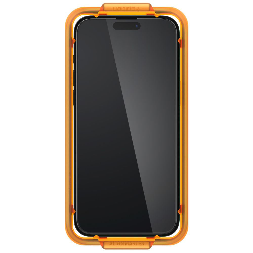 Προστατευτική Μεμβράνη Οθόνης Spigen GlastR Align Master για Apple iPhone 15 Plus, Ενισχυμένο Γυαλί, Full Glue, Σετ 2 τεμαχίων, Μαύρη AGL06886