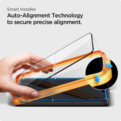 Προστατευτική Μεμβράνη Οθόνης Spigen GlastR Align Master για Apple iPhone 15 Plus, Ενισχυμένο Γυαλί, Full Glue, Σετ 2 τεμαχίων, Μαύρη AGL06886