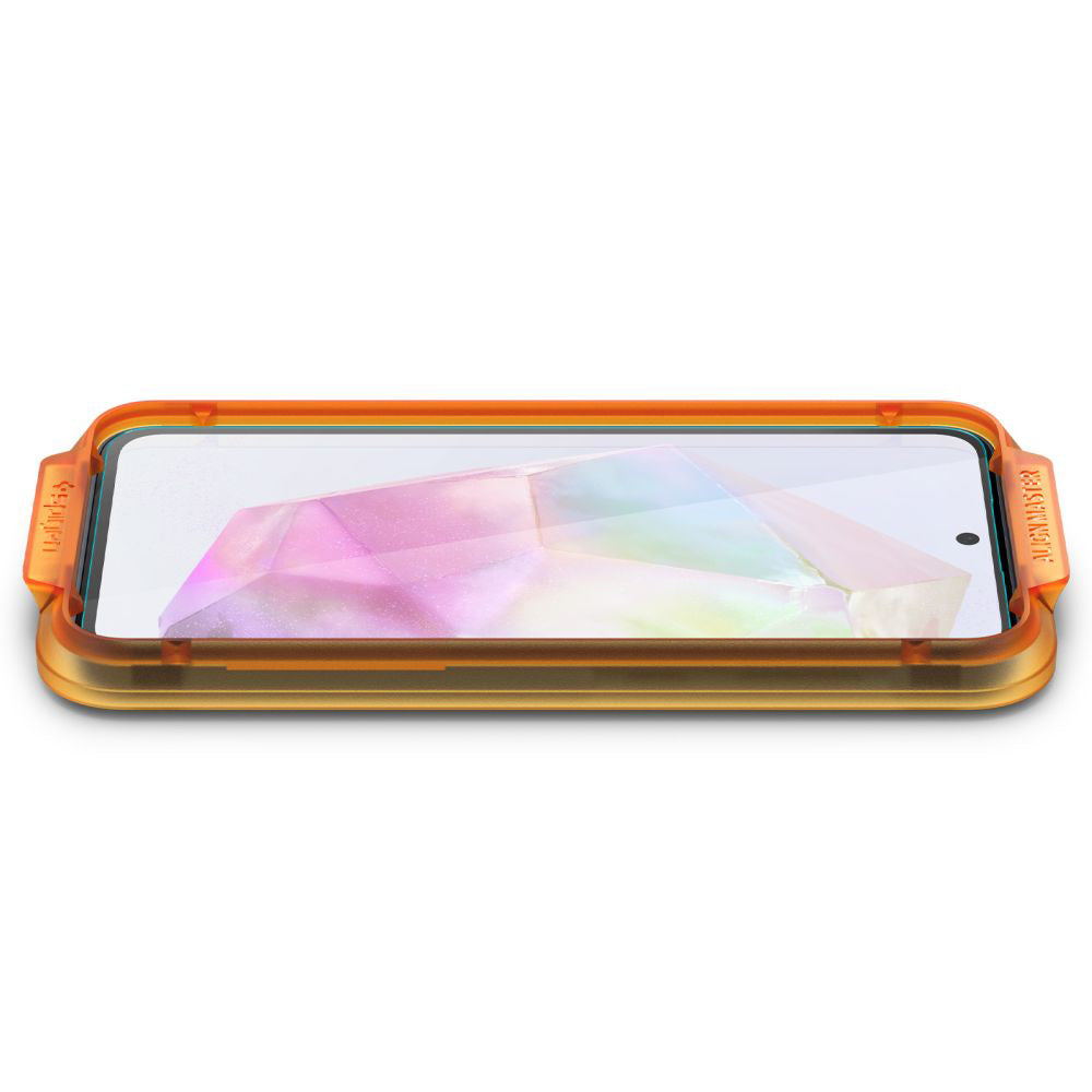 Προστατευτική Μεμβράνη Οθόνης Spigen GlastR Align Master για Samsung Galaxy M35 / A35 5G A356, Ενισχυμένο Γυαλί, Πλήρης Κόλληση, Σετ 2 Τεμαχίων AGL07772