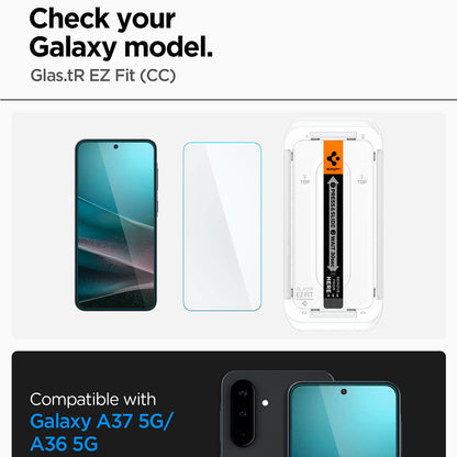 Προστατευτική μεμβράνη οθόνης Spigen GlastR EZ FIT HD για Samsung Galaxy A37 5G / A36 A366, Ασφαλισμένο γυαλί, Full Glue AGL11365