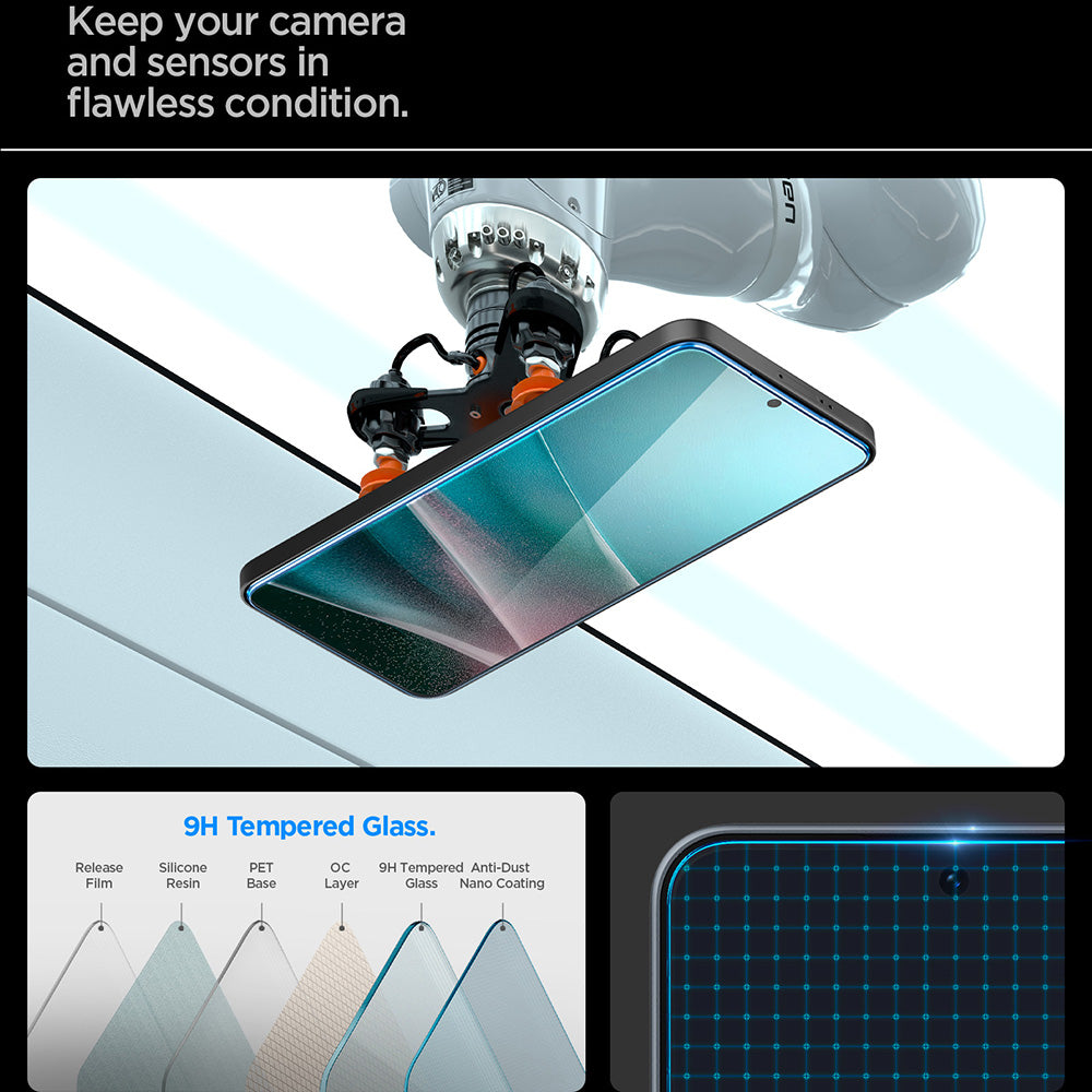 Προστατευτική μεμβράνη οθόνης Spigen GlastR EZ FIT HD για Samsung Galaxy A37 5G / A36 A366, Ασφαλισμένο γυαλί, Full Glue AGL11365