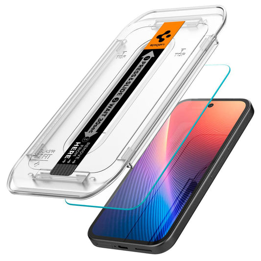 Προστατευτική Μεμβράνη Οθόνης Spigen GlastR EZ FIT για Google Pixel 9a, Ενισχυμένο Γυαλί, Πλήρης Κόλληση, Σετ 2 τεμαχίων AGL08938