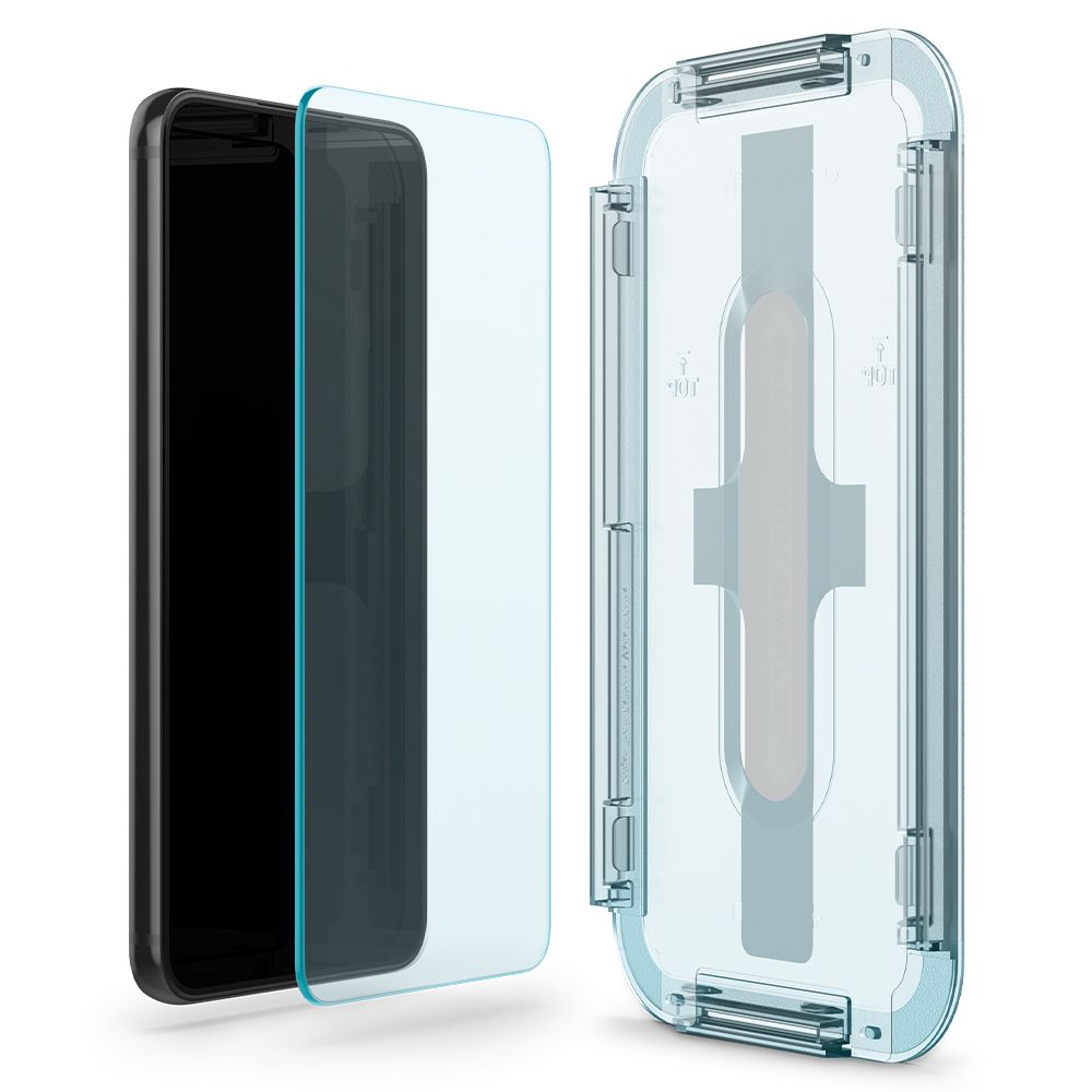 Προστατευτική μεμβράνη οθόνης Spigen GlastR EZ FIT για Samsung Galaxy S22 5G S901, Ασφαλισμένο γυαλί, Πλήρης κόλλα, Σετ 2 τεμαχίων AGL04151