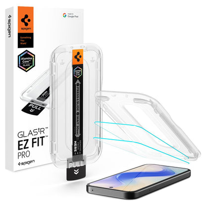 Προστατευτική Μεμβράνη Οθόνης Spigen GlastR EZ FIT Pro HD για Google Pixel 10a, Ενισχυμένο Γυαλί, Πλήρης Κόλληση, Σετ 2 τεμαχίων AGL11364