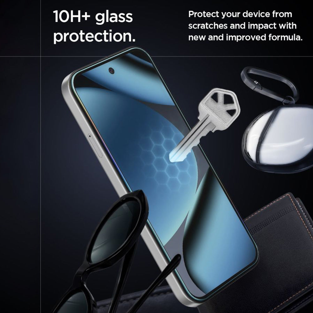 Προστατευτική Μεμβράνη Οθόνης Spigen GlastR EZ FIT Pro HD για Google Pixel 10a, Ενισχυμένο Γυαλί, Πλήρης Κόλληση, Σετ 2 τεμαχίων AGL11364