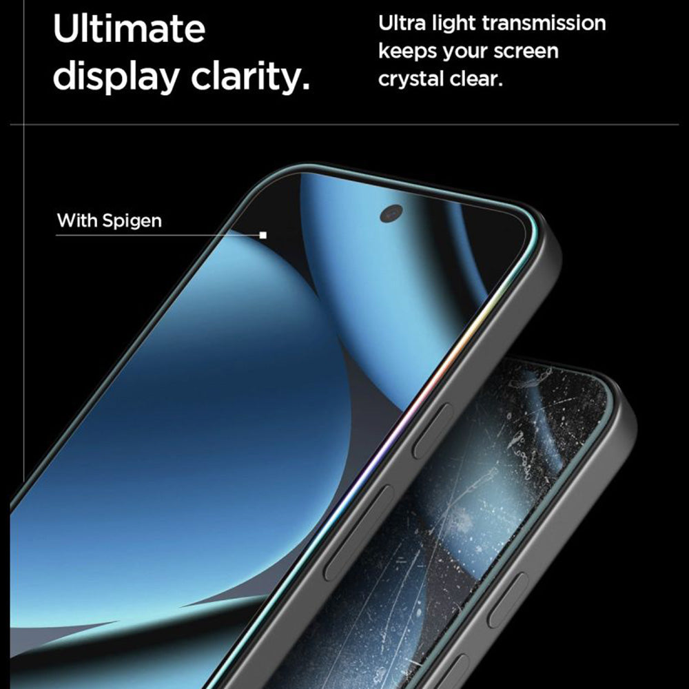 Προστατευτική Μεμβράνη Οθόνης Spigen GlastR EZ FIT Pro HD για Google Pixel 10a, Ενισχυμένο Γυαλί, Πλήρης Κόλληση, Σετ 2 τεμαχίων AGL11364