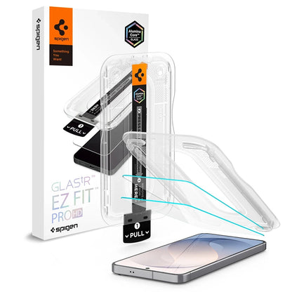 Προστατευτική μεμβράνη οθόνης Spigen GlastR EZ FIT Pro HD για Samsung Galaxy S26 FE S741, Ασφαλισμένο γυαλί, Πλήρης κόλλα, Σετ 2 τεμαχίων AGL11811