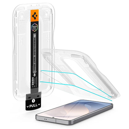 Προστατευτική μεμβράνη οθόνης Spigen GlastR EZ FIT Pro HD για Samsung Galaxy S26 FE S741, Ασφαλισμένο γυαλί, Πλήρης κόλλα, Σετ 2 τεμαχίων AGL11811