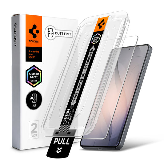 Προστατευτική μεμβράνη οθόνης Spigen GlastR EZ FIT Pro HD Anti-Reflection για Samsung Galaxy S26 S942, Ασφαλισμένο γυαλί, Πλήρης κόλλα, Σετ 2 τεμαχίων