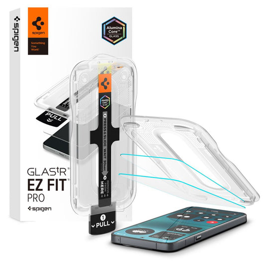 Προστατευτική μεμβράνη οθόνης Spigen GlastR EZ FIT Pro για Nothing Phone (4a) Pro, Ασφαλισμένο γυαλί, Πλήρης κόλλα, Σετ 2 τεμαχίων AGL11681