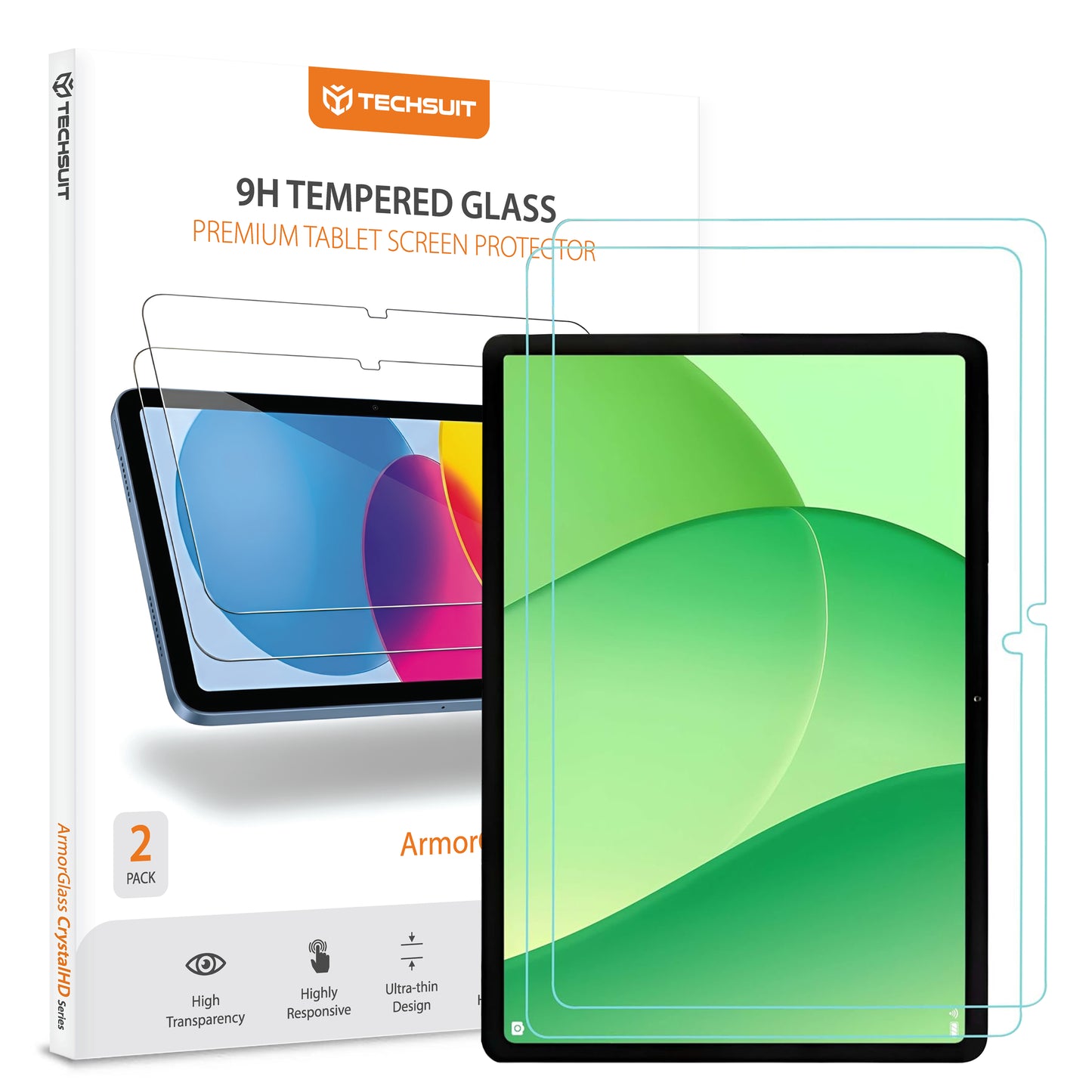 Προστατευτική Μεμβράνη Οθόνης Techsuit ArmorGlass CrystalHD για OnePlus Pad Lite / Oppo Pad SE, Ενισχυμένο Γυαλί, Πλήρης Κόλληση, Σετ 2 τεμαχίων