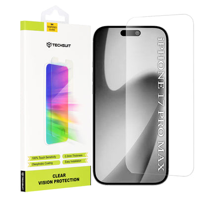 Προστατευτική Μεμβράνη Οθόνης Techsuit Clear Vision για Apple iPhone 17 Pro Max, Ενισχυμένο Γυαλί, Full Glue
