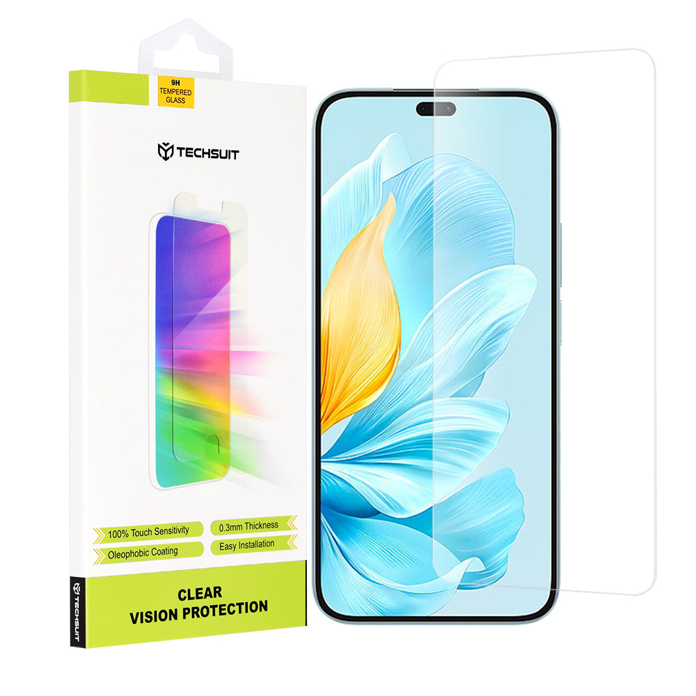 Προστατευτική μεμβράνη οθόνης Techsuit Clear Vision για Honor 200 Lite, ασφαλισμένο γυαλί, πλήρης κόλλα