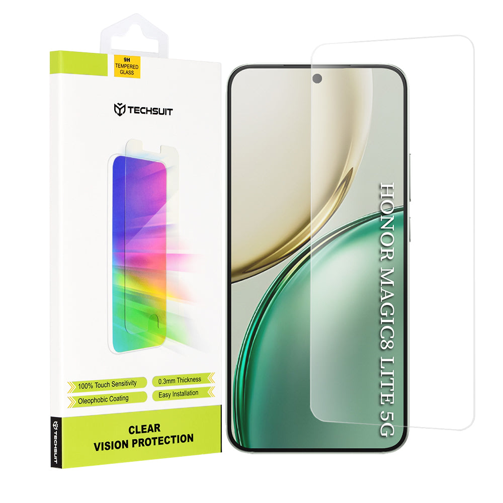 Προστατευτική Μεμβράνη Οθόνης Techsuit Clear Vision για Honor Magic8 Lite, Ενισχυμένο Γυαλί, Full Glue
