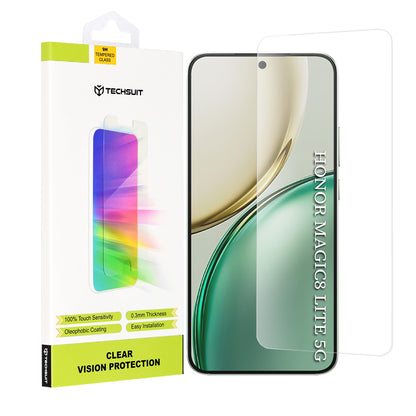 Προστατευτική Μεμβράνη Οθόνης Techsuit Clear Vision για Honor Magic8 Lite, Ενισχυμένο Γυαλί, Full Glue