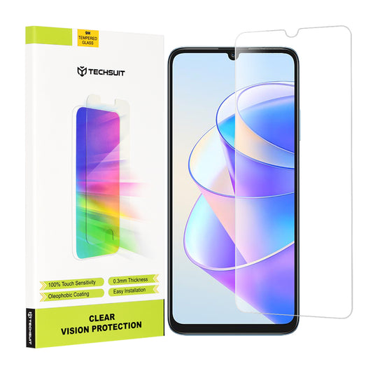 Προστατευτική Μεμβράνη Οθόνης Techsuit Clear Vision για Honor X7a, Ενισχυμένο Γυαλί, Full Glue