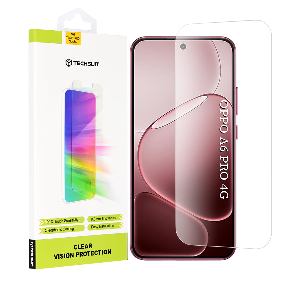 Προστατευτική Μεμβράνη Οθόνης Techsuit Clear Vision για Oppo A6 Pro 5G / A6 Pro 4G, Ενισχυμένο Γυαλί, Πλήρης Κόλληση