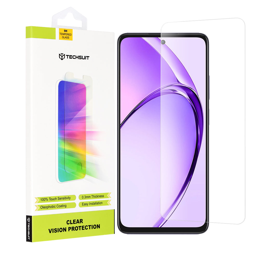 Προστατευτική μεμβράνη οθόνης Techsuit Clear Vision για Oppo A80, ασφαλισμένο γυαλί, πλήρης κόλλα