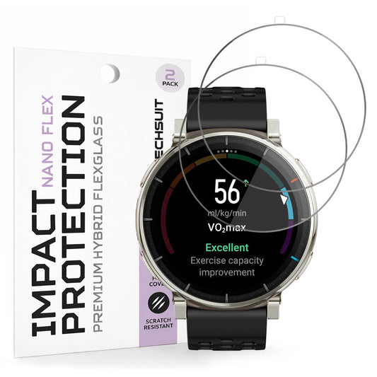 Προστατευτική Μεμβράνη Οθόνης Techsuit Nano Flex για Amazfit Active 3 Premium, Πλαστική, Σετ 2 τεμαχίων, Μαύρη