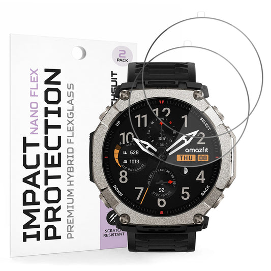 Προστατευτική Μεμβράνη Οθόνης Techsuit Nano Flex για Amazfit T-Rex Ultra 2, Πλαστική, Σετ 2 τεμαχίων, Μαύρη