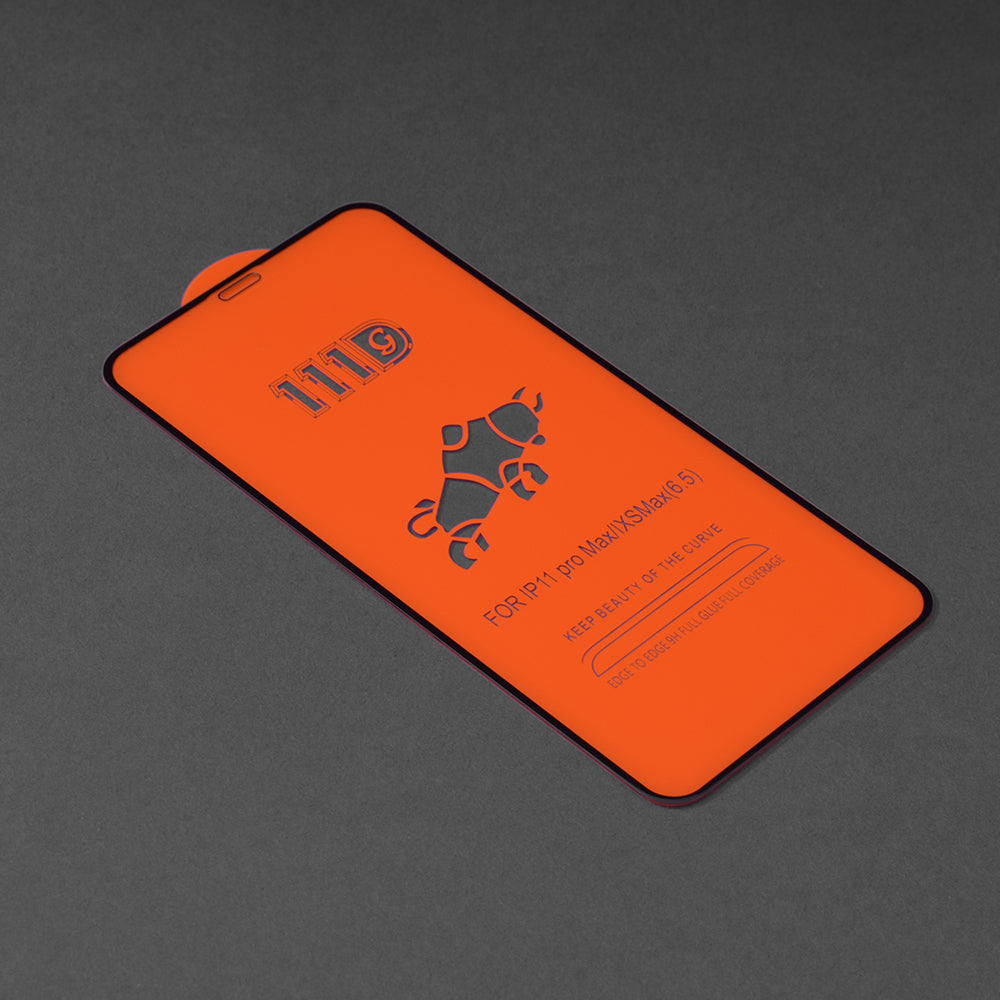 Προστατευτική μεμβράνη οθόνης Techsuit για Apple iPhone 11 Pro Max / XS Max, Ασφαλισμένο γυαλί, Full Glue, 111D, Μαύρο