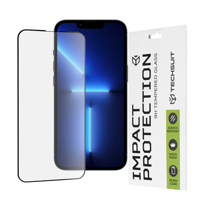Προστατευτική μεμβράνη οθόνης Techsuit για Apple iPhone 14 Plus / 13 Pro Max, Ασφαλισμένο γυαλί, Full Glue, 111D, Μαύρο
