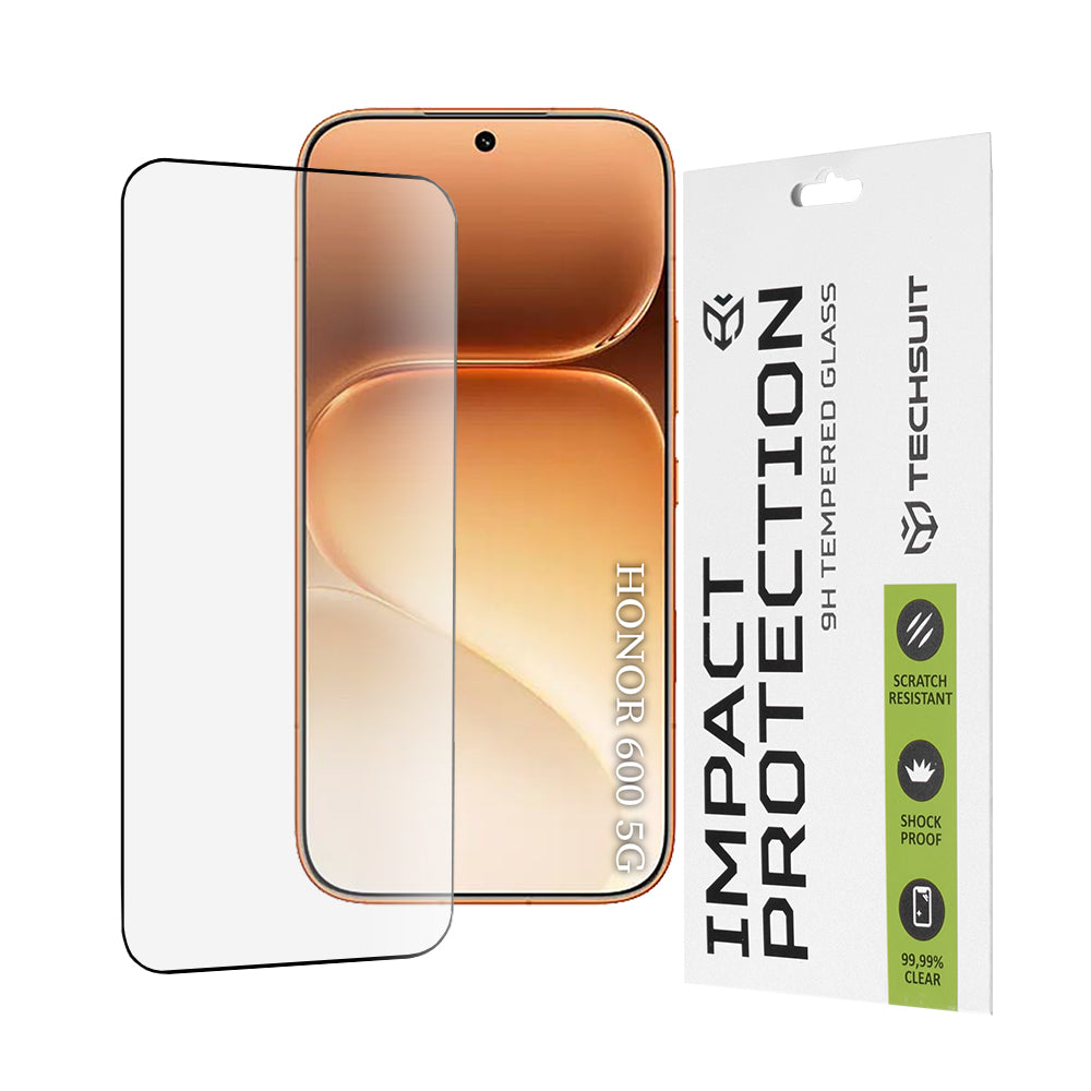 Προστατευτική μεμβράνη οθόνης Techsuit για Honor 600 Pro / 600, Ασφαλισμένο γυαλί, Full Glue, 111D, Μαύρο