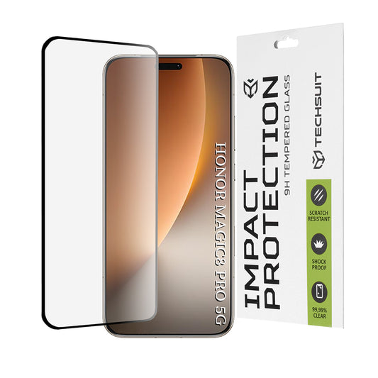 Προστατευτική Μεμβράνη Οθόνης Techsuit για Honor Magic8 Pro, Ενισχυμένο Γυαλί, Full Glue, 111D, Μαύρη