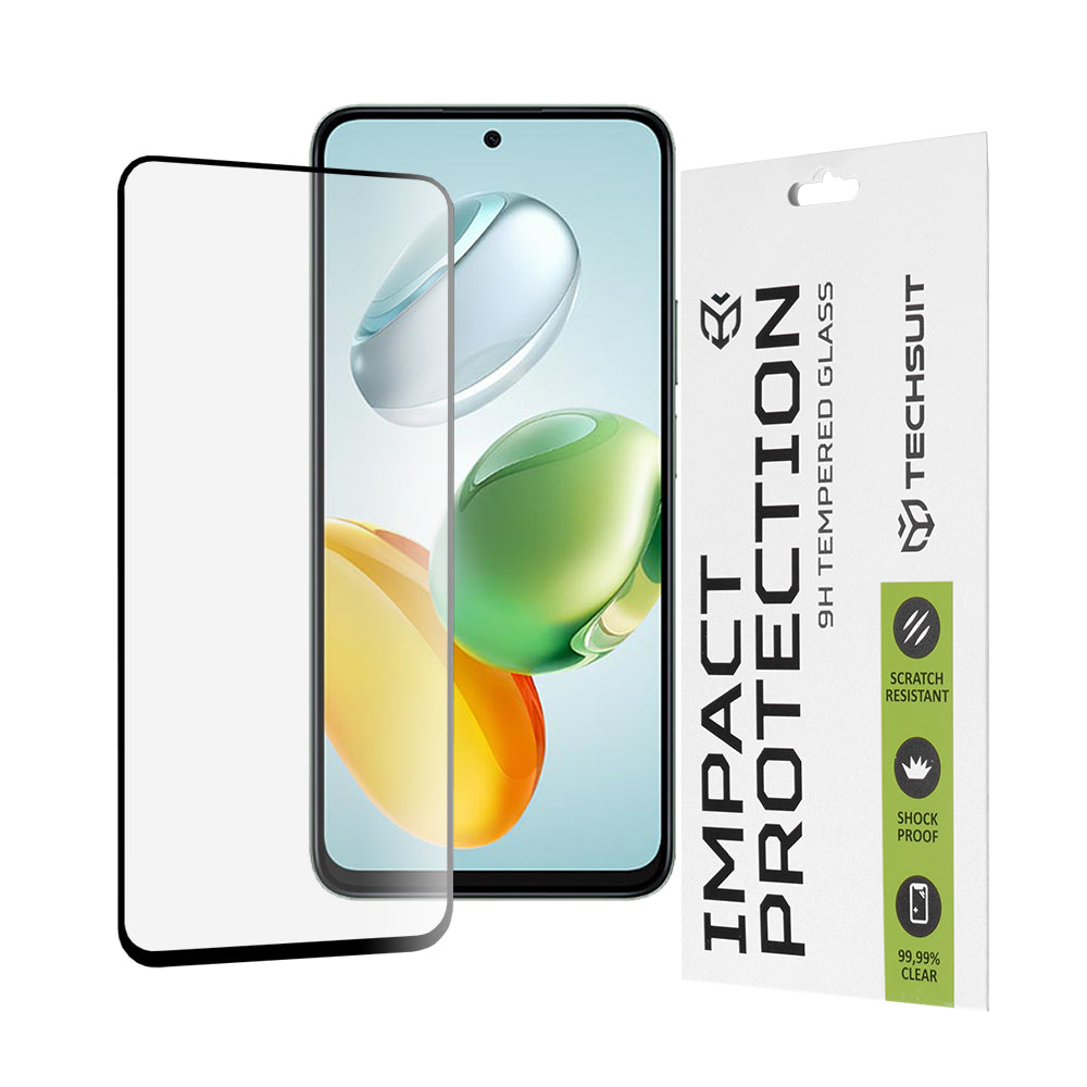 Προστατευτική μεμβράνη οθόνης Techsuit για Honor X7c / 200 Smart, Ασφαλισμένο γυαλί, Full Glue, 111D, Μαύρο