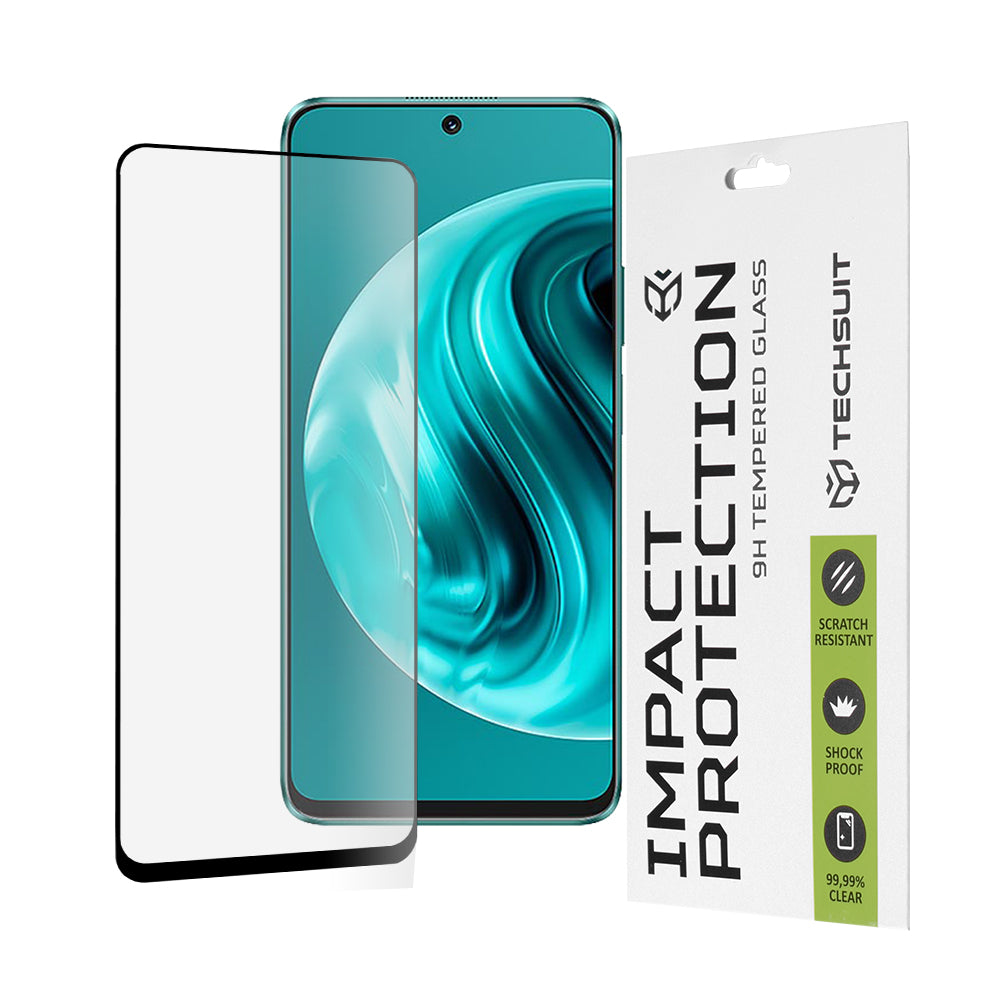 Προστατευτική μεμβράνη οθόνης Techsuit για Huawei nova 13i / nova 12i, Ασφαλισμένο γυαλί, Full Glue, 111D, Μαύρο