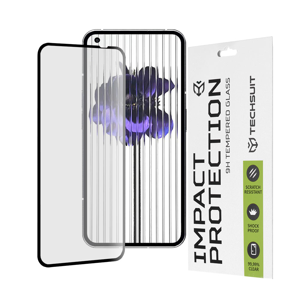 Προστατευτική μεμβράνη οθόνης Techsuit για Nothing Phone (1), Ασφαλισμένο γυαλί, Full Glue, 111D, Μαύρο