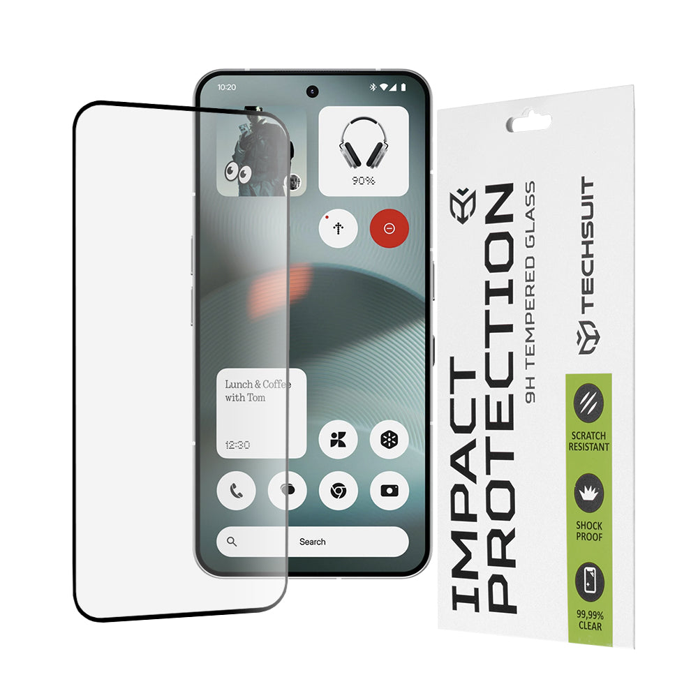Προστατευτική μεμβράνη οθόνης Techsuit για Nothing Phone (3), Ασφαλισμένο γυαλί, Full Glue, 111D, Μαύρο
