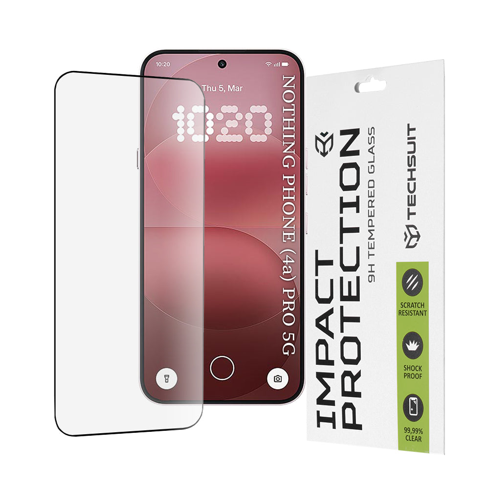 Προστατευτική Μεμβράνη Οθόνης Techsuit για Nothing Phone (4a) Pro, Ενισχυμένο Γυαλί, Full Glue, 111D, Μαύρη