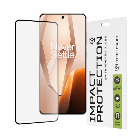 Προστατευτική μεμβράνη οθόνης Techsuit για OnePlus 13R, Ασφαλισμένο γυαλί, Full Glue, 111D, Μαύρο