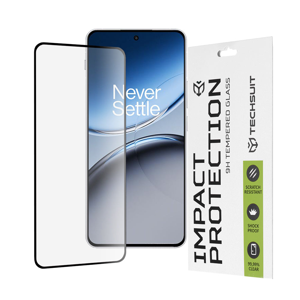 Προστατευτική μεμβράνη οθόνης Techsuit για OnePlus Nord 4, Ασφαλισμένο γυαλί, Full Glue, 111D, Μαύρο