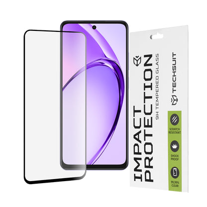 Προστατευτική μεμβράνη οθόνης Techsuit για Oppo A3 4G / A3 5G, Ασφαλισμένο γυαλί, Full Glue, 111D, Μαύρο