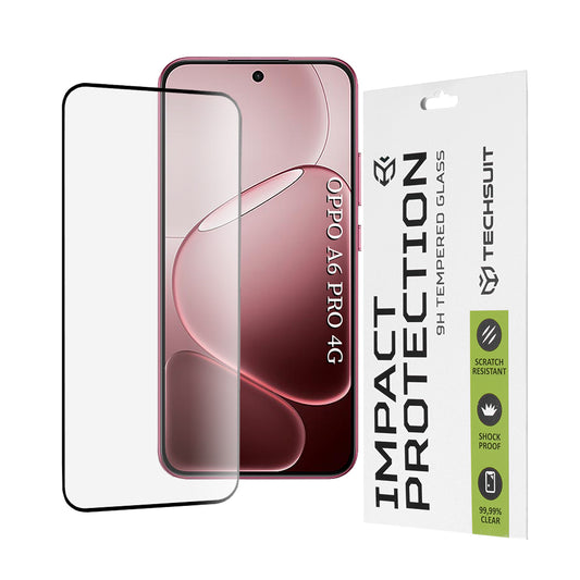 Techsuit Screen Protector for Oppo A6 Pro 5G / A6 Pro 4G, Tempered Glass, Full Glue, 111D, Black