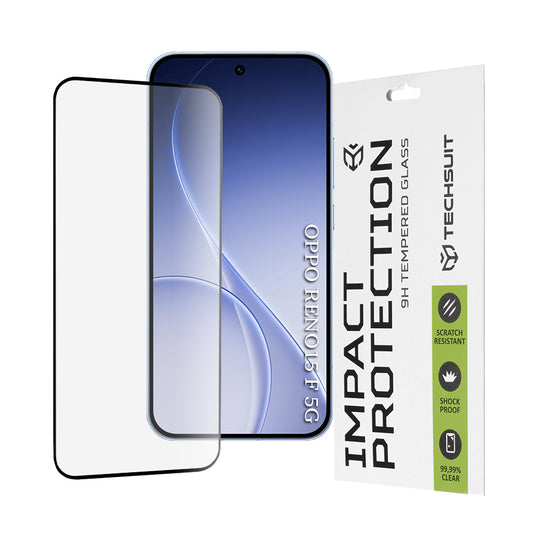 Προστατευτική Μεμβράνη Οθόνης Techsuit για Oppo Reno15 FS / Reno15 F, Ενισχυμένο Γυαλί, Full Glue, 111D, Μαύρη