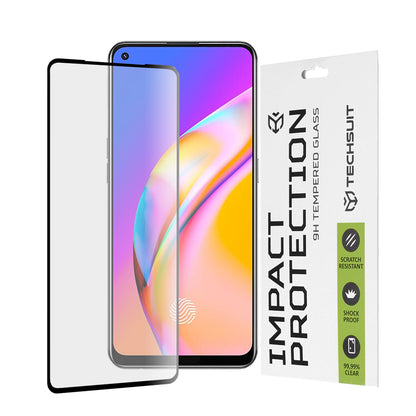 Προστατευτική μεμβράνη οθόνης Techsuit για Realme 9 / 9 Pro+ / Oppo Find X5 Lite / Reno7 5G / A94, Ασφαλισμένο γυαλί, Full Glue, 111D, Μαύρο