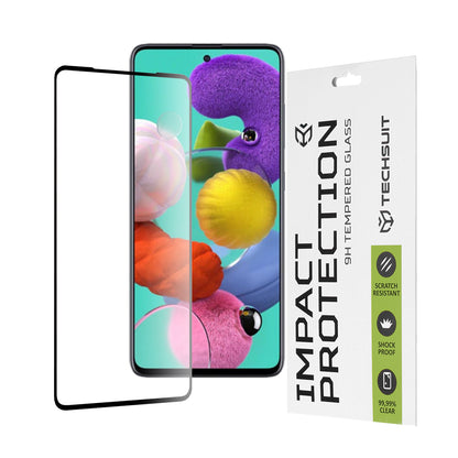 Προστατευτική μεμβράνη οθόνης Techsuit για Samsung Galaxy A51 5G A516 / A51 A515, Ασφαλισμένο γυαλί, Full Glue, 111D, Μαύρο