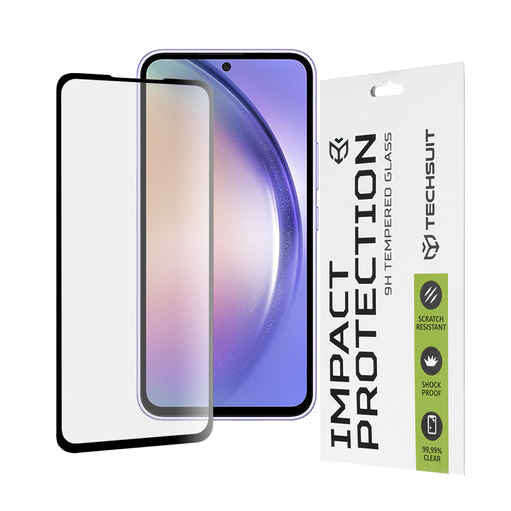 Προστατευτική μεμβράνη οθόνης Techsuit για Samsung Galaxy A54 A546, Ασφαλισμένο γυαλί, Full Glue, 111D, Μαύρο