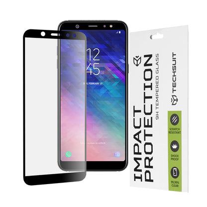 Προστατευτική μεμβράνη οθόνης Techsuit για Samsung Galaxy A6 (2018) A600, Ασφαλισμένο γυαλί, Full Glue, 111D, Μαύρο