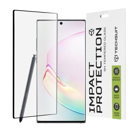 Προστατευτική μεμβράνη οθόνης Techsuit για Samsung Galaxy Note 10 5G N971 / Note10 N970, Ασφαλισμένο γυαλί, Full Glue, 111D, Μαύρο