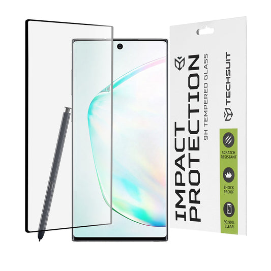 Προστατευτική μεμβράνη οθόνης Techsuit για Samsung Galaxy Note 10+ 5G N976 / Note 10+ N975, Ασφαλισμένο γυαλί, Full Glue, 111D, Μαύρο