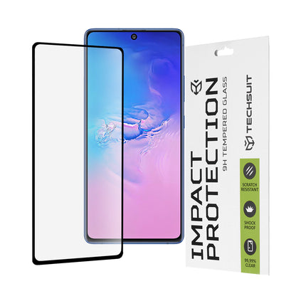 Προστατευτική μεμβράνη οθόνης Techsuit για Samsung Galaxy S10 Lite G770, Ασφαλισμένο γυαλί, Full Glue, 111D, Μαύρο