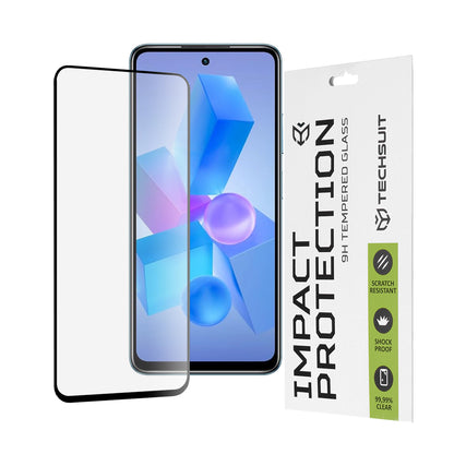 Προστατευτική μεμβράνη οθόνης Techsuit για Tecno Spark 20 Pro / Pova 5 Pro / Hot 40 / Hot 40 Pro, Ασφαλισμένο γυαλί, Full Glue, 111D, Μαύρο